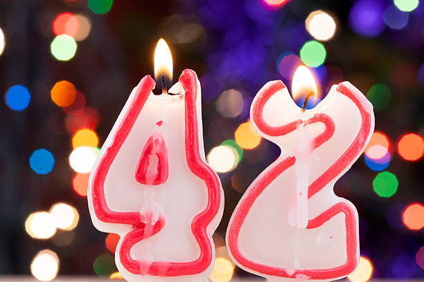 Candle number 42 Candle number 42 number 42 stock pictures, royalty-free photos & images