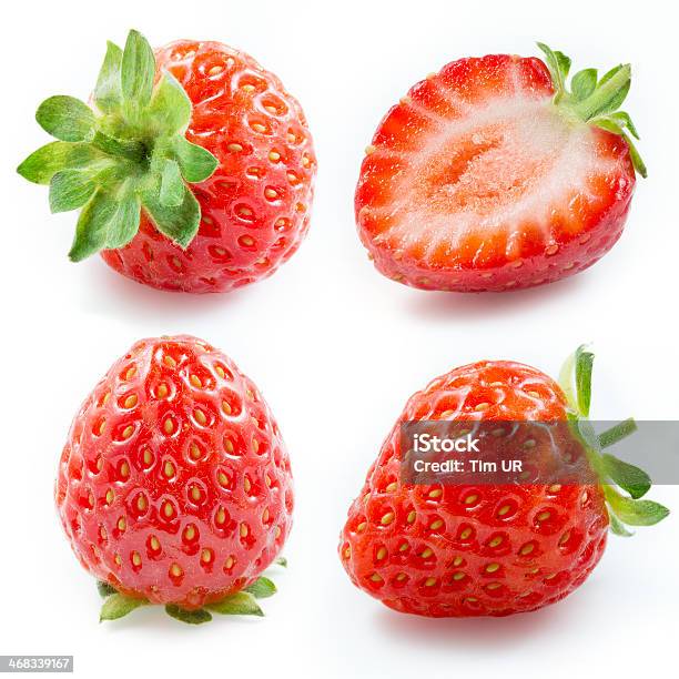 Strawberry Collection Isolated On White Stock Photo - Download Image Now - Strawberry, White Background, Berry Fruit
