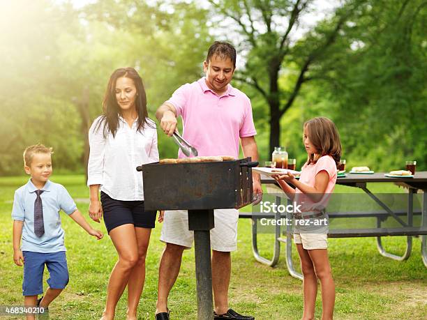Dad Grilling Food Stock Photo - Download Image Now - Barbecue - Meal, Barbecue Grill, Latin American and Hispanic Ethnicity