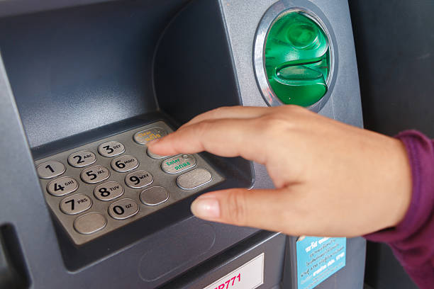 istock ATM close-up with woman hand 468340462