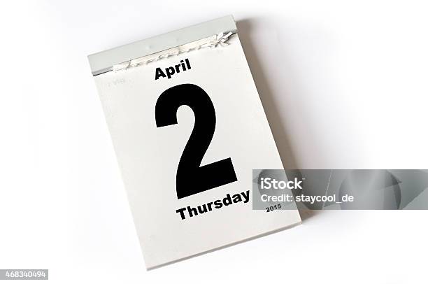 2 April 2015 Stock Photo - Download Image Now - Tear-off Calendar, 2-3 Years, Two Animals