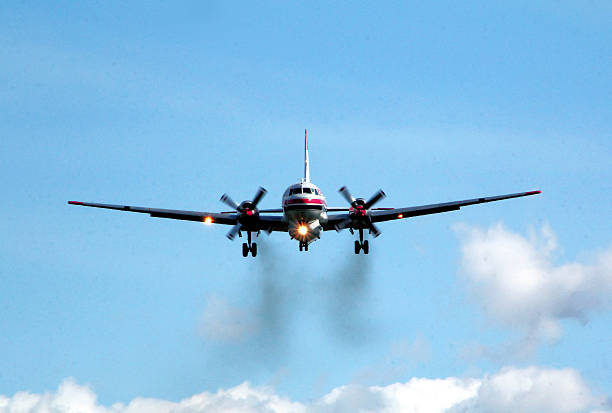 istock Turboprop Airplane Landing 468340950