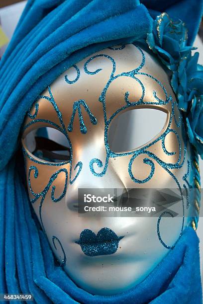 Blue Mask Stock Photo - Download Image Now - Adult, Art, Beautiful People