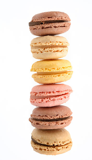 istock Tower of macarons isolated on white 468345500
