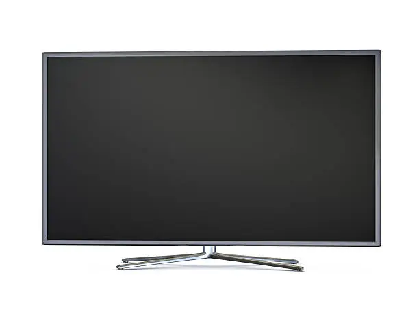 Flatscreen television monitor Monitor, Display isolated on white background. 3D render