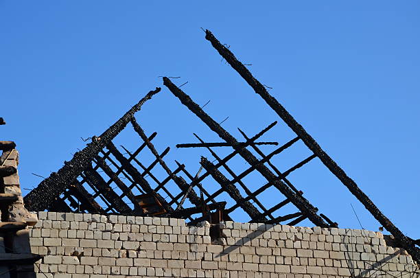 gatted roof truss after a fire