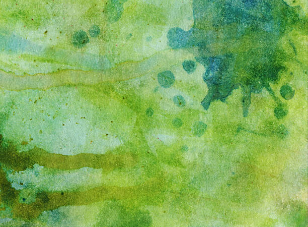 istock Green texture background hand painted with watercolors 468346196