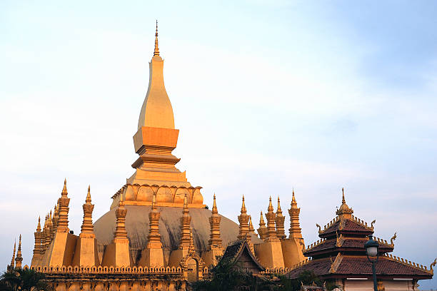 Pha That Luang–the Golden Stupa in Ventiane, Laos stock photo