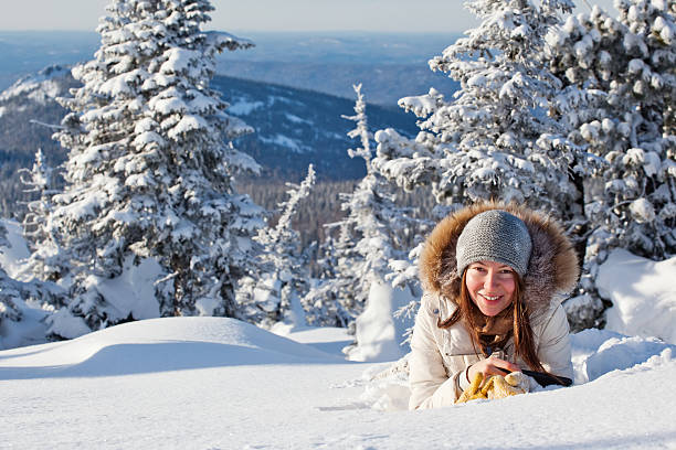 istock girl in winter forest 468347759