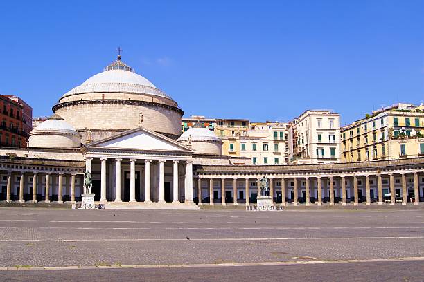 Piazza del Plebiscito, Naples Historic public square, Piazza del Plebiscito, Naples, Italy piazza plebiscito stock pictures, royalty-free photos & images