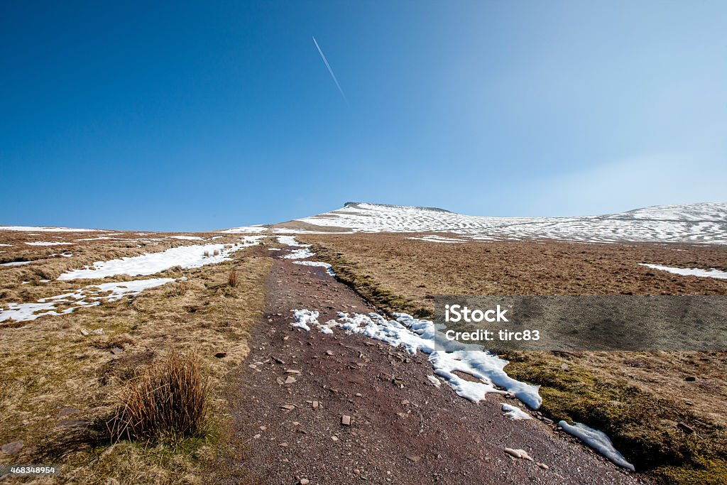 Brecon Beacons highest point at Penyfan Brecon Beacons track leading to highest point at Penyfan 2015 Stock Photo