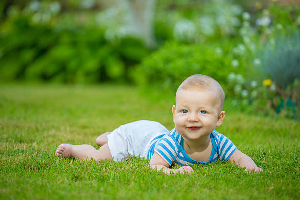 Cheerful baby stock photo