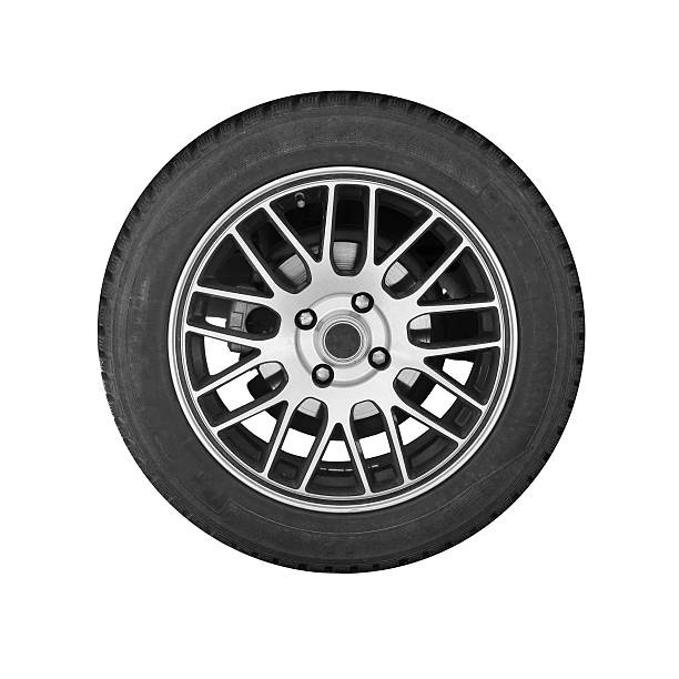 istock Modern automotive wheel on steel disc isolated on white 468350406