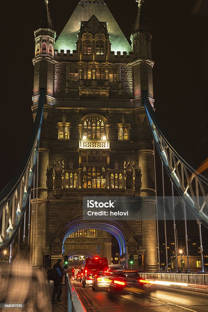Tower Bridge bei Nacht - Lizenzfrei Abenddämmerung Stock-Foto