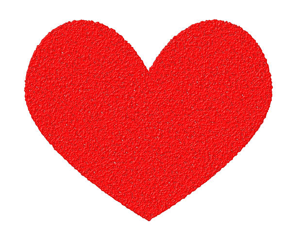아름다운 붉은 심장부에 - pencil colors heart shape paper 뉴스 사진 이미지