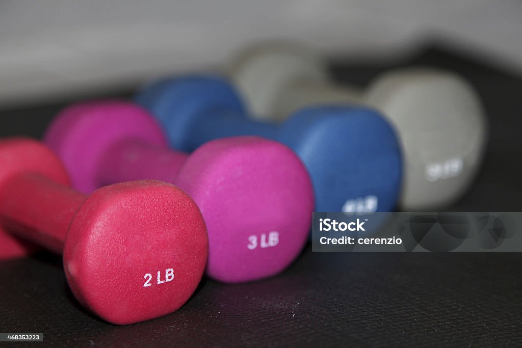 Hand Weights A series of Hand Weights Dumbbell Stock Photo