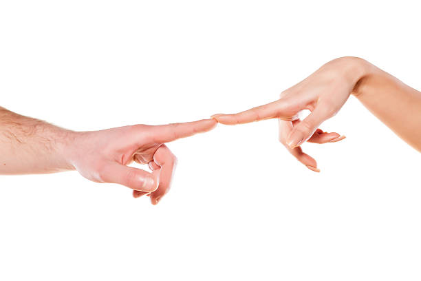 istock male and female hand touching each other 468354502