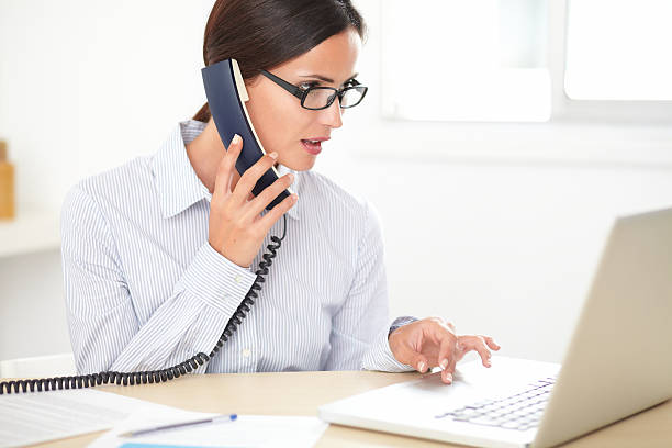istock Young woman employee doing customer service 468356976