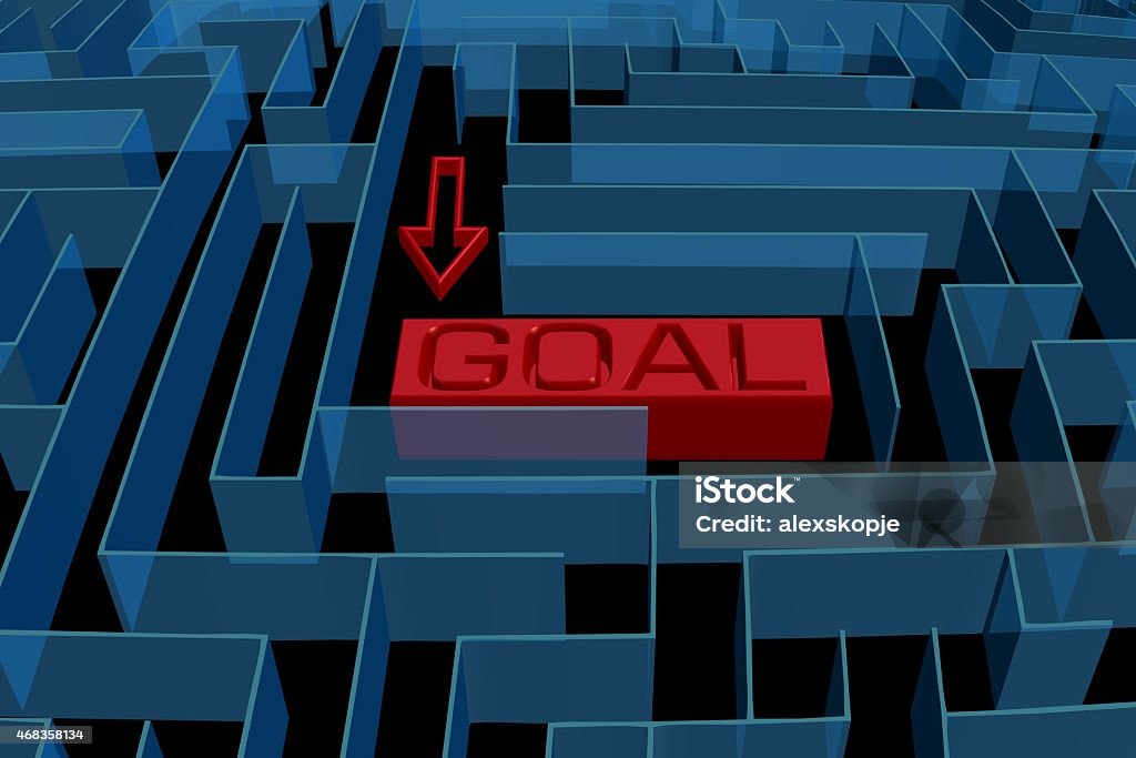 Goal maze concept 2015 Stock Photo