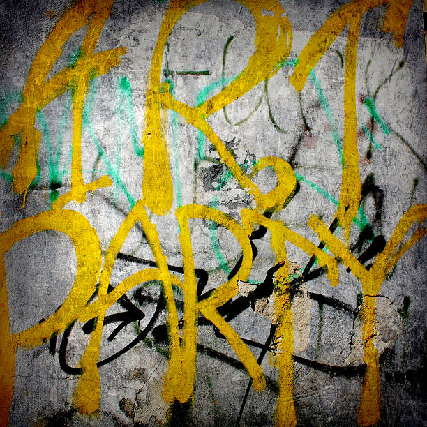 istock Plain text in style of graffiti on  old plastered wall 468358318