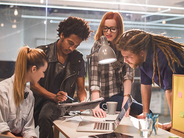 istock Star up team working on a new ideas in office. 468359444