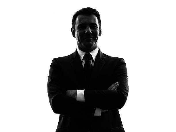 istock Silhouette of a man in a suit on a white background 468359654