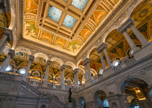 The Great Hall Library of Congress, Washington, D.C. USA.