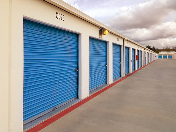 istock Long Row of storage units 468361203