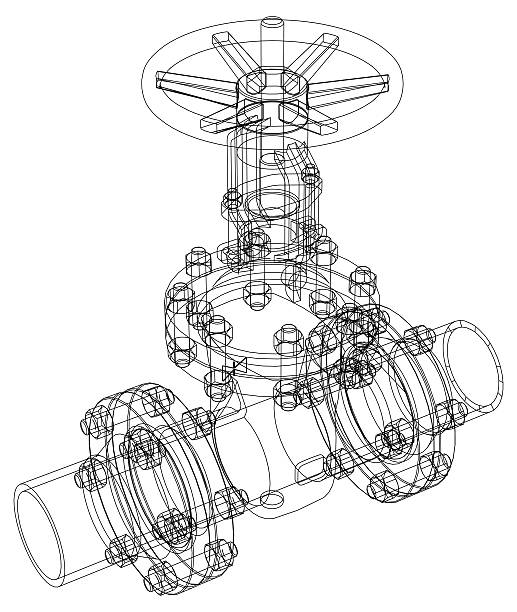istock Industrial valve. Rendering of 3d 468363162