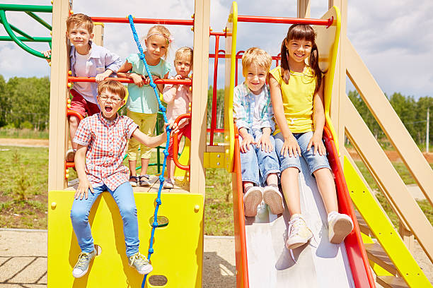 istock Little buddies on jungle gym 468363558