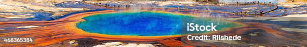 Grand Prismatic Spring High Resolution Panorama Stock Photo - Download Image Now - Grand Prismatic Spring, 2015, Bacterium