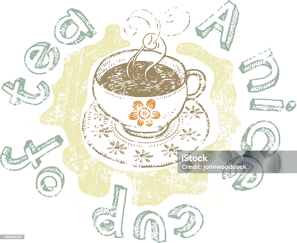 Bella tazza di tè - arte vettoriale royalty-free di Bevanda calda