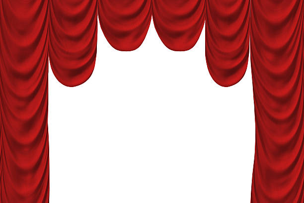 istock Theater scene with red curtain. 468368573