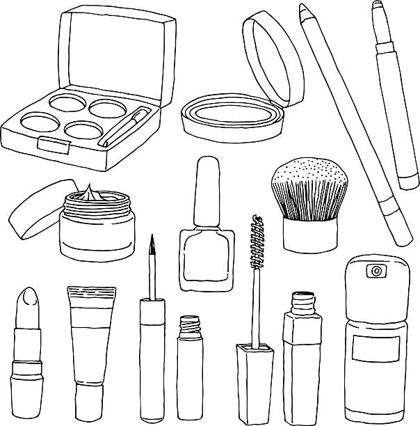 kosmetyki - cień do powiek makijaż oczu ilustracje stock illustrations