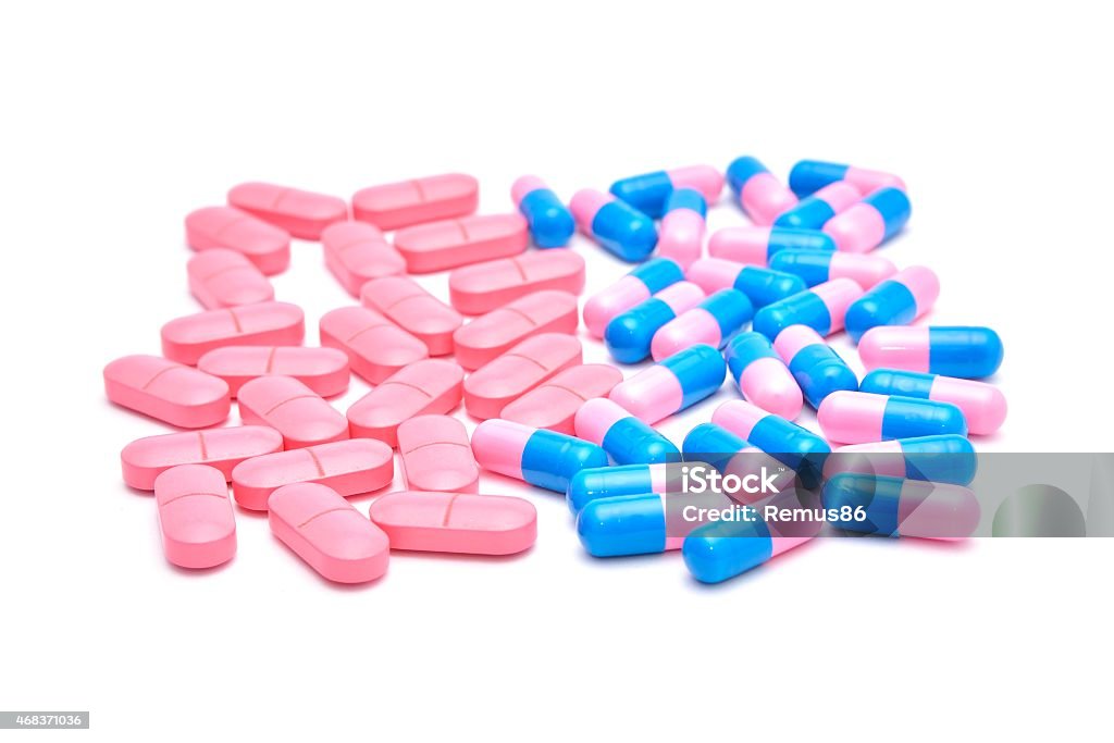 different pills isolated on white background 2015 Stock Photo