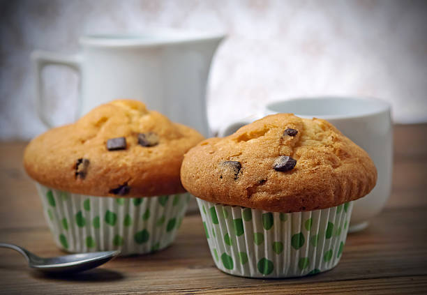 istock Baked muffins with chocolate drops 468375556