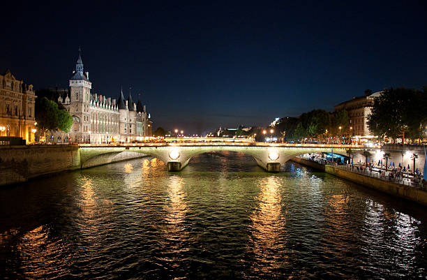 The Pont au Change over the Seine River. Paris, France. stock photo