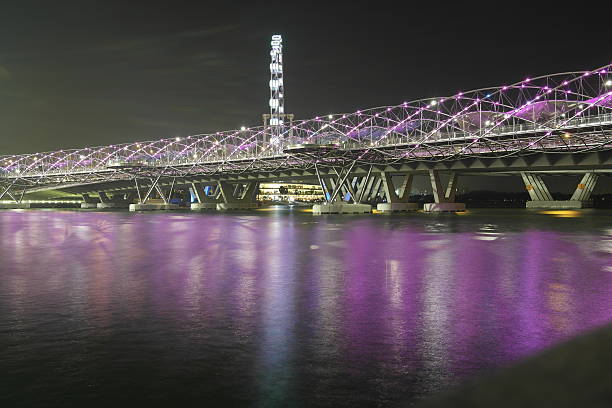 Double Helix Bridge in Singapore stock photo