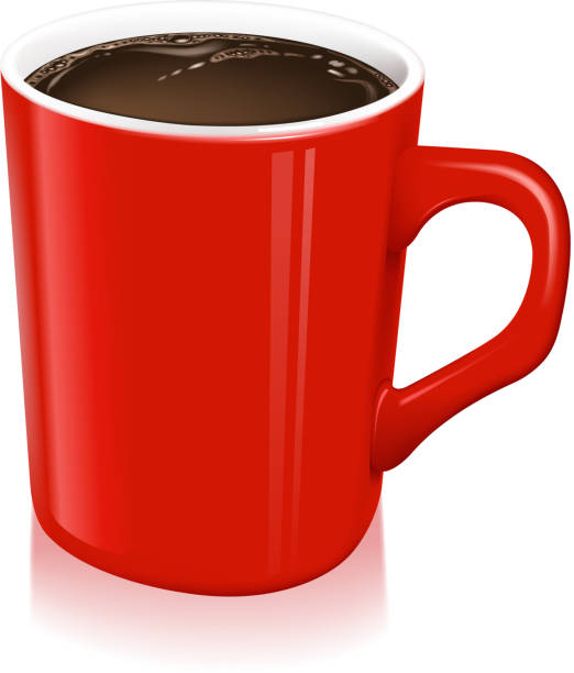 полная чашкой кофе - steam black coffee heat drink stock illustrations