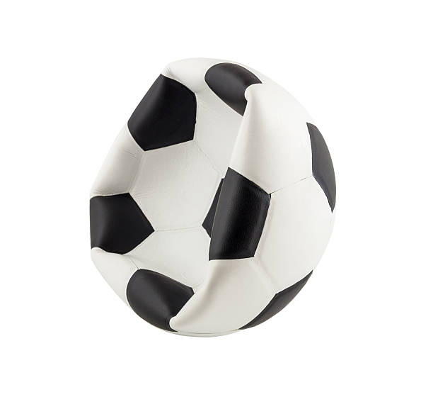 istock Deflated soccer ball isolated on white background 468381296