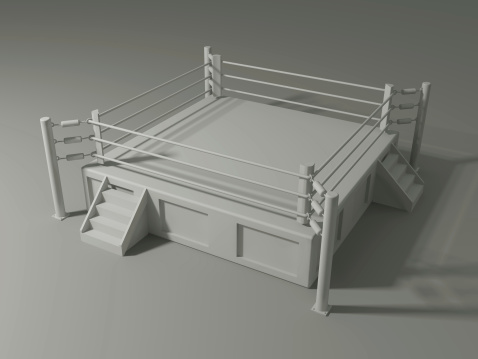 3d render of a white boxing ring