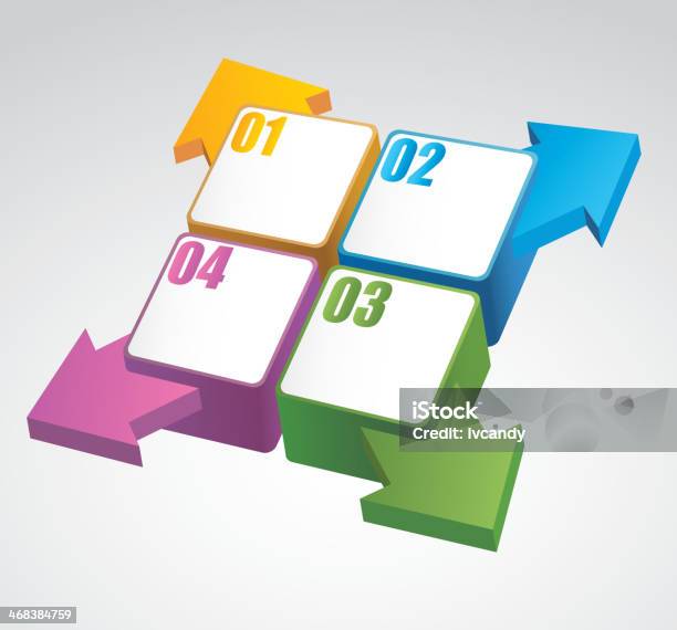 Four Direction Arrows Stock Illustration - Download Image Now - Abstract, Aiming, Arrow Symbol