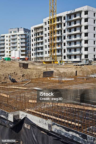 Complex Of Apartment Buildings Under Construction Stock Photo - Download Image Now - 2015, Apartment, Architecture