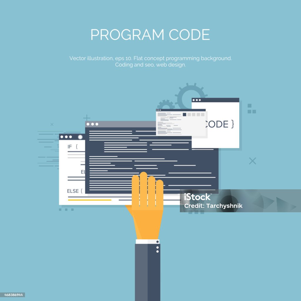 Vector Illustration Flat Computing Background Programmingcoding Web ...