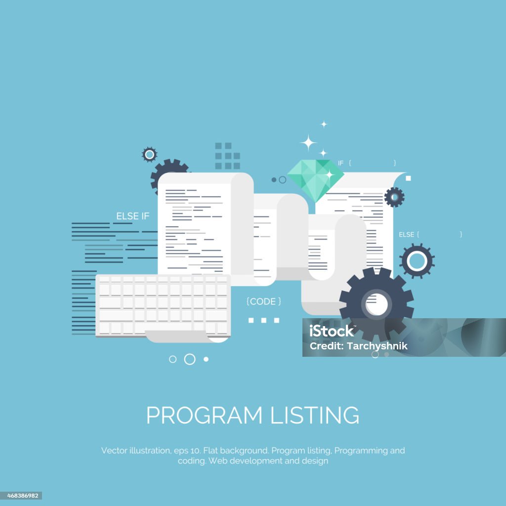 Vector Illustration Flat Computing Background Programming Coding Web ...