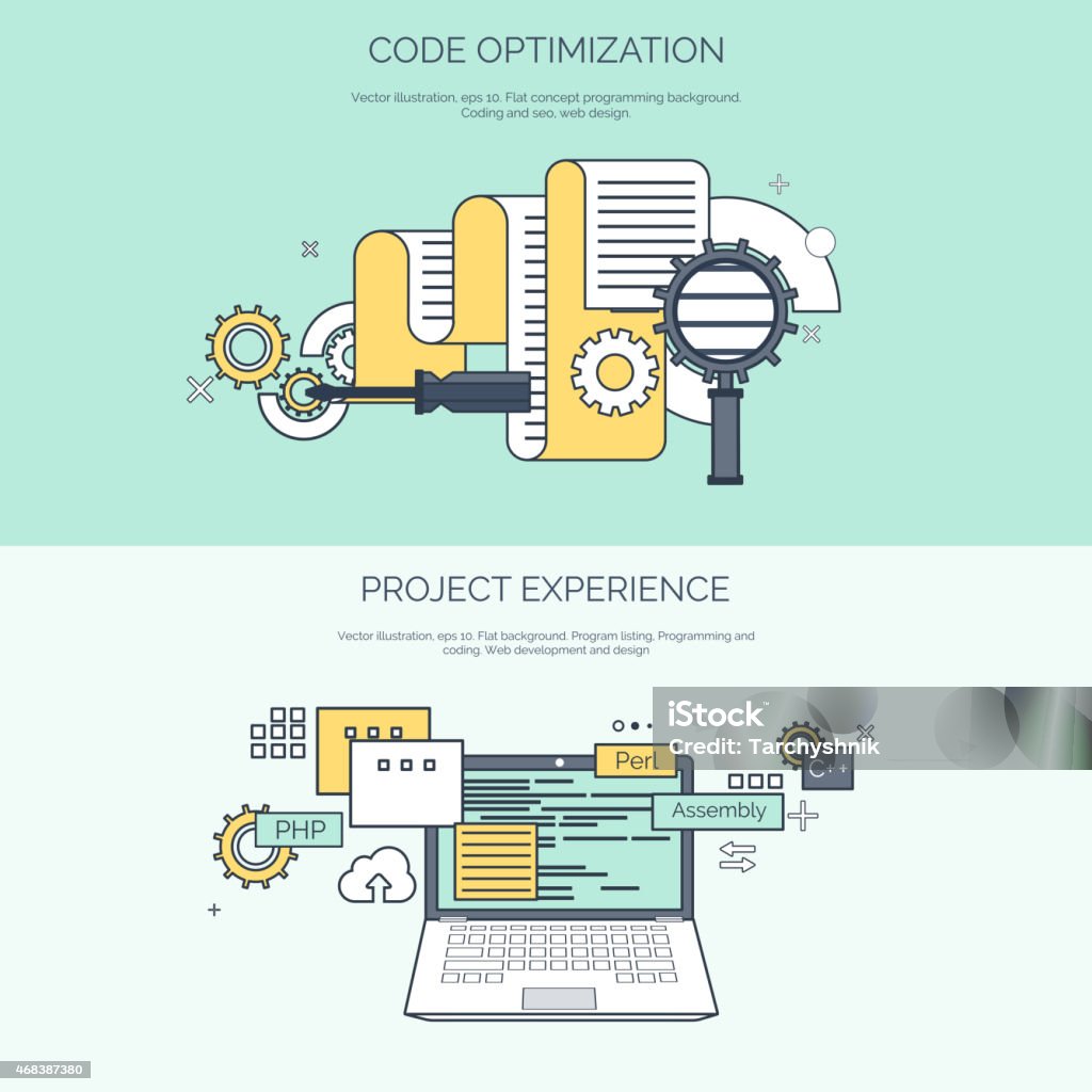 Vector Illustration Flat Computing Background Programming Coding Web ...