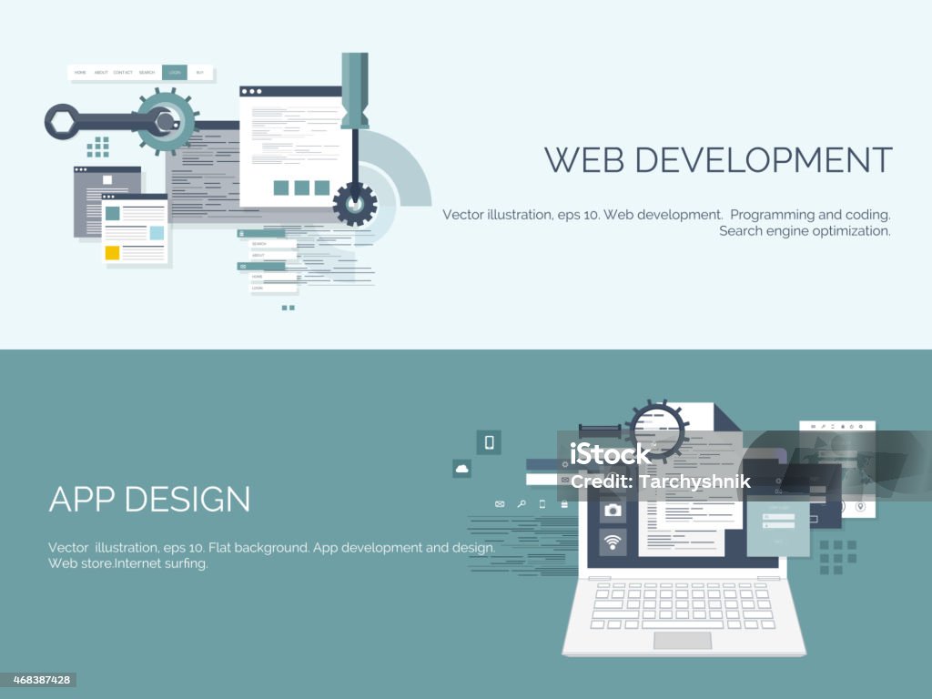 Vector Illustration Flat Computing Background Programmingcoding Web ...