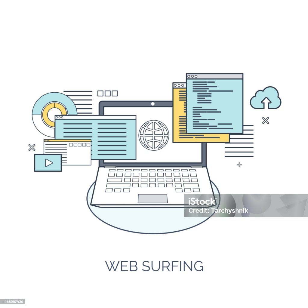 Vector Illustration Flat Computing Background Programming Coding Web ...