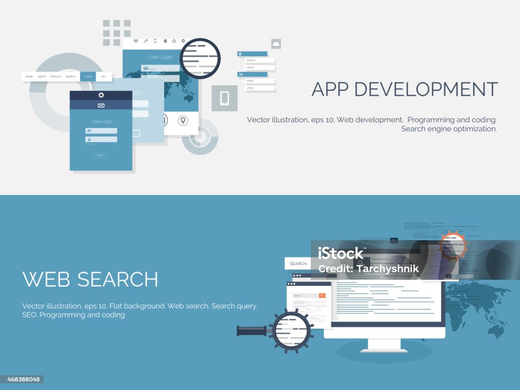 Vector Illustration Flat Computing Background Programming Coding Web ...
