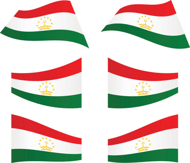 illustrations, cliparts, dessins animés et icônes de agitant des drapeaux du tadjikistan - tajik flag